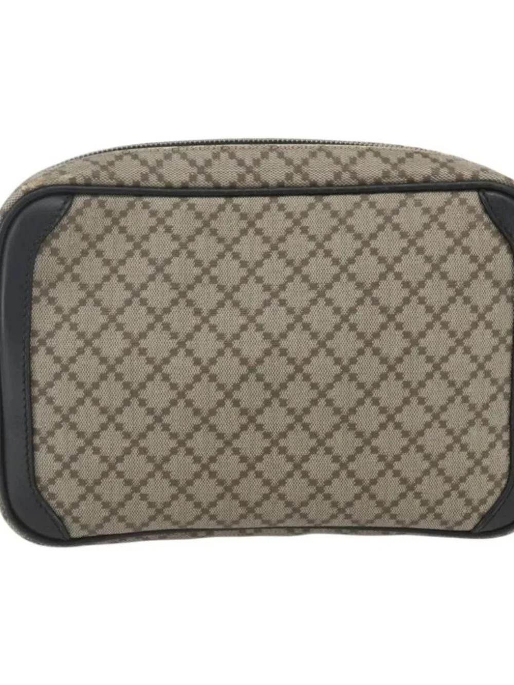 GUCCI Diamante Clutch Bag PVC Leather Beige - Picture 2 of 16